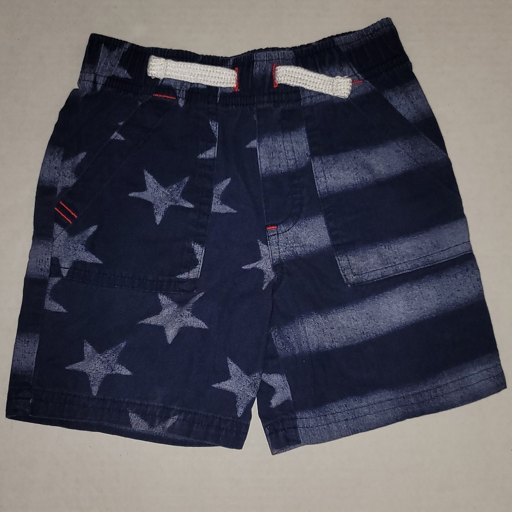 Shorts dark blue with stars stripes design and red accents